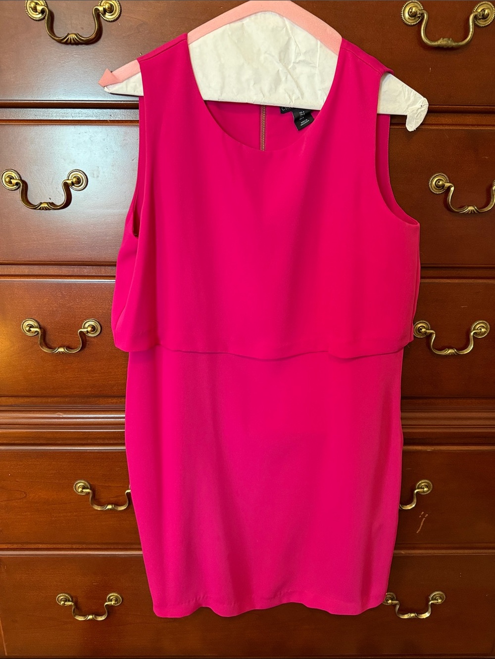 Cynthia Rowley Sleeveless cocktail pop-over Dress in dark Hot Pink size 4